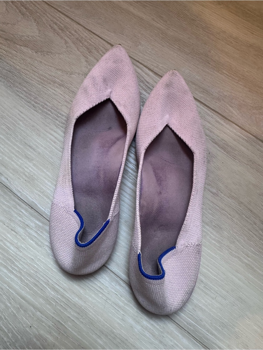 Rothy’s Pointed Knit Ballet Flats in Blush Pink - Size 7.5